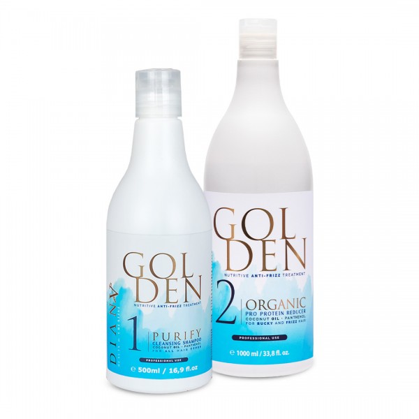 GOLDEN PROFESSIONAL BLUE PROTEIN
 Product size-1000ml Proteins + 500ml Clarifying Shampoo